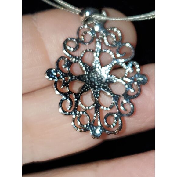 A Rhinestone Pendant Floating Necklace Beaded Fairy Core Minimalist - Picture 7 of 12